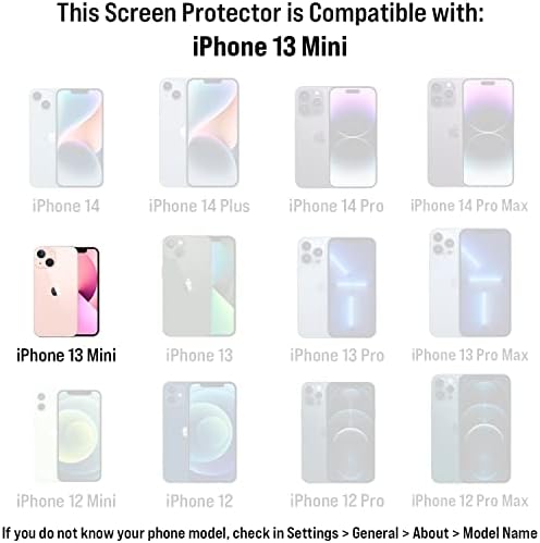 מבצר אייפון 13 מגן מסך מיני עם כלי התקנה קל [זכוכית מחוסמת פרימיום] נגד שריטות, הגנה מפני טיפות [תחליפים לכל החיים] בהירות גבוהה, קשיות